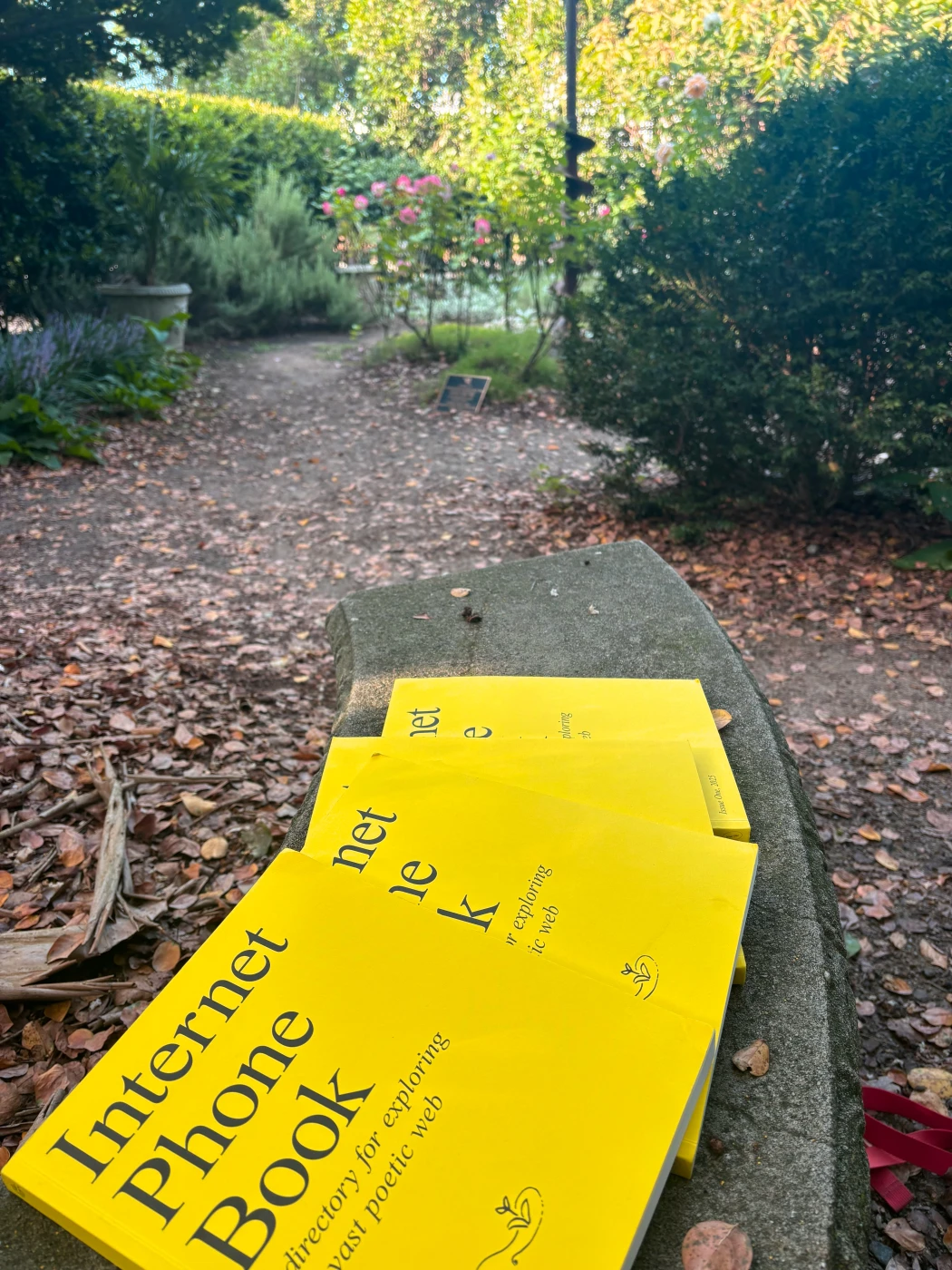 dropping off a phonebook into a local little library box